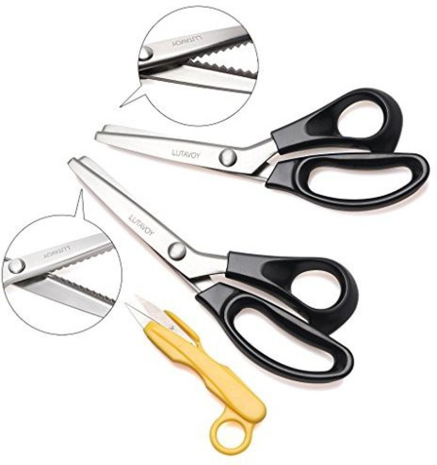 Lutavoy Pinking Scissors Serrated And Scalloped 5Mm Pinking Shears